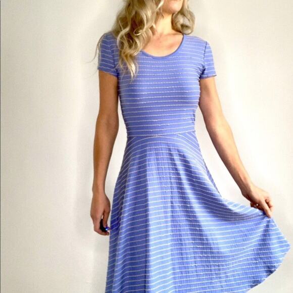 Matilda Jane Blue&Gray Stripe Exploration Dress Sz.XS NWT - Picture 2 of 16